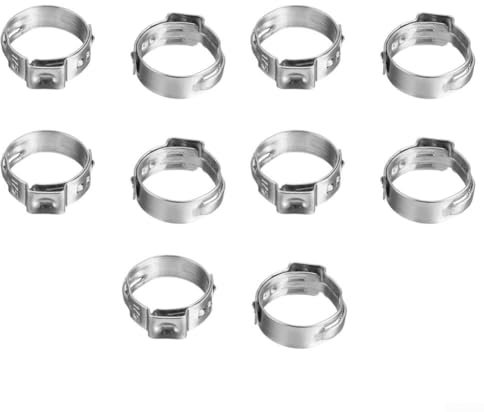 Set di 10 raccordi a crimpare in acciaio inox per connessioni efficienti per tubi da 14 mm (14 mm)