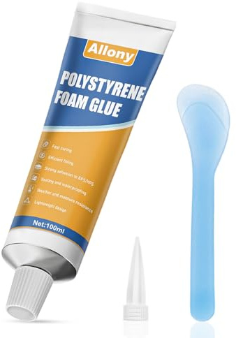 ALLONY Colla per Polistirolo, Colla per Modellismo, Silicone Trasparente, Plastica Liquida, Adesivo di Montaggio Extra Forte, colla per Plastica pour Pannelli di Polistirolo, Modellismo, 100ML