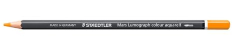 STAEDTLER Akvarellpenna Klarorange – Vattenlöslig konstnärspenna i sexkantig design – 3,6 mm stift, hög färgintensitet & ljusäkthet – idealisk för akvarellmålning
