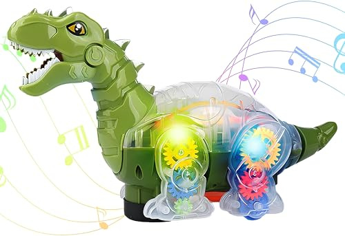Roboter Dinosaurier Lichter Sounds Bewegung Bump & Go Echte Verse Musik Tirrannosaurus Triceratops Trex Gehen Leuchtet Dinosaurier Spielzeug Gehen Cyber Velociraptor Tyrannosaurus Roboter Dino (A)