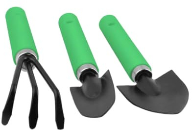 Abaodam Kit de Jardinage 3 Pièces Mini en Acier Inoxydable Vert Noir Outils de Plantation pour Bonsaï Succulentes et Plantes en Pot Accessoires Légers et Multifonctions pour Culture