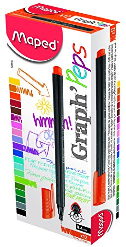 Maped 749116 Graph Peps Fineliner – fruchtig orange (12 Stück)