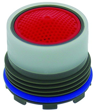 Neoperl 13 0000 5 Standard Flow Cache Perlator HC Aerator, Tom Thumb Size, 2.2 GPM, Red Dome, Honeycomb Screen, Aerated Stream, M16.5 x 1 Threads, Plastic, 0.591 Height