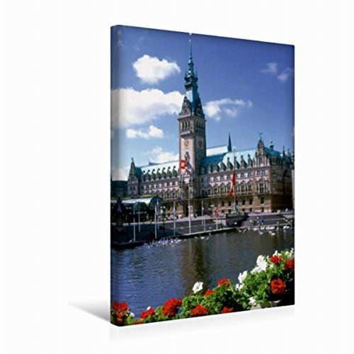 Premium Textil-Leinwand 30 x 45 cm Hoch-Format Blick auf das Hamburger Rathaus | Wandbild, HD-Bild auf Keilrahmen, Fertigbild auf hochwertigem Vlies, Leinwanddruck von Lothar Reupert