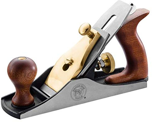 Rockler Bench Dog No. 4 Smoothing Plane - 10 Bench Plane with 2 Carbon Steel Blade, Cast Iron Body & Brass Fittings - Wood Hand Planer for Woodworking, Carpenter Tools & Surface Finishing