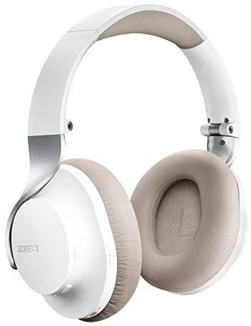 Shure AONIC 40 Over Ear Wireless Bluetooth Noise Cancelling Headphones with Microphone, Studio-Quality Sound, 25 Hour Battery Life, Fingertip Controls, iPhone & Android Compatible - White