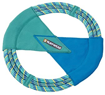 Ruffwear, Pacific Ring Dog Toy, Interactive Fetch and Tug Toy for Playing and Training, Aurora Teal