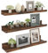 EXYGLO Mensola da Muro 60 cm, Mensola Galleggiante in Legno MDF Marrone Rustico, Salvaspazio per Camera da letto, Soggiorno, Ufficio e Cucina, Set da 3