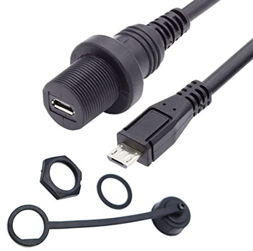 chenyang Micro USB 5Pin Verlängerungskabel Unterputzmontage Stecker auf Buchse für die Armaturenbrettmontage im Auto Wasserdicht Staubdicht