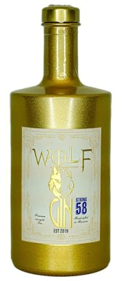 Wolf Gin Strong 58 | Extra starker Premium Gin | Mit verschiedenen Botanicals | Regional und Weltklasse | 42,5% | 500ML