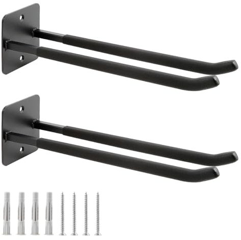 Sinoer Ganci da garage migliorati, organizzatore per capannoni, acciaio, 14 pollici, doppio gancio, attrezzi, pneumatici auto, attrezzi giardino, 2 pezzi