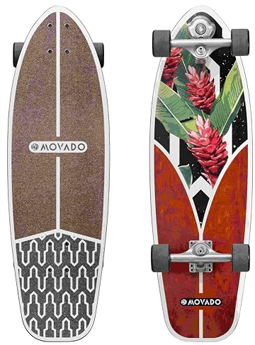 STAR SCOOTER Surf Skateboard Longboard Vintage Retro Cruiser High Speed Kugellager ABEC-11 Komplett Unisex | Tropical