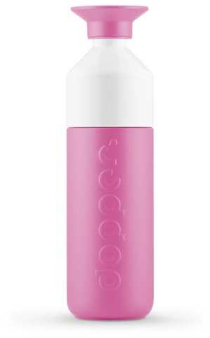 Personalisierte Dopper Insulated Thermosflasche - Edelstahl Trinkflasche - Thermobecher für Kaffee, Tee - Doppelwandig, auslaufsicher, hält 24h kalt / 9h heiß (Pelican Pink, 580 ml)