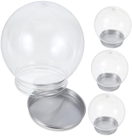 Hohopeti 4 Stück Schneekugel Weihnachtsversorgung Leere Aus Klarem Kunststoff DIY Liefert DIY Klare Zum Basteln Transparent Das Haustier