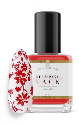 Lynis-Nailshop.de - Esmalte de uñas para uñas (10 ml), color rojo clásico para diseños románticos, color fuerte con alta opacidad para diseños de plantillas en gel UV, acrílico y uñas naturales