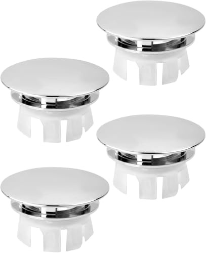 Heyumybit Sink Overflow Ring,4 Pcs Sink Overflow Cover,Wash Basin Bath Trim