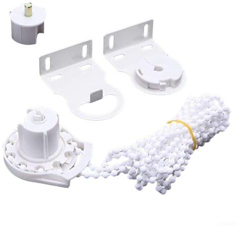 Kit catena per tende a rullo in alluminio con staffa di installazione, set professionale per riparazioni, sistema di ricambio per casa, ufficio, hotel, bianco, 38 mm