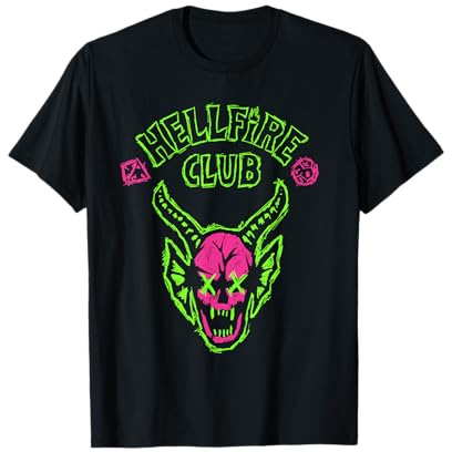 Stranger Things Hellfire Neon Sketch Logo T-Shirt