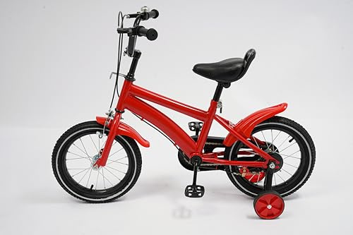 Owneed Kinderfahrrad, 14 Zoll Kinderrad mit Stützrädern, Verstellbarer Sattel und Lenker Kinderfahrrad, Robuster Rahmen Kinderrad für Jungen und Mädchen ab 4 Jahren