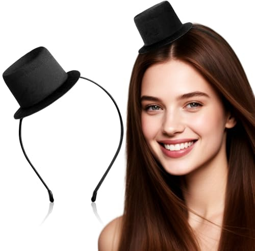 Homoyoyo Mini-cowboy-zylinder-stirnband, Zylinder-stirnband, Kopfbedeckung, Kostümaccessoire für Halloween, Cosplay, Karneval, 1920er-jahre, Hochzeit, Karneval, Cosplay-party, Männer Und Frauen
