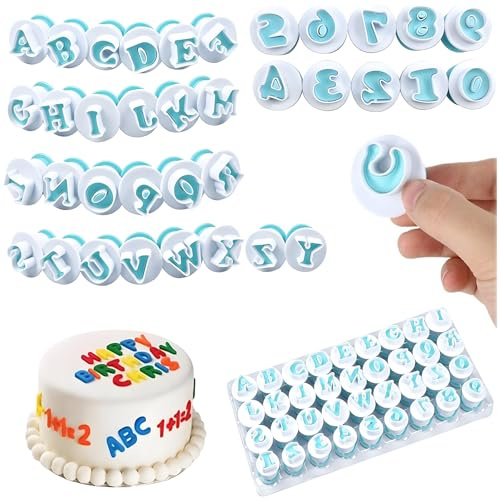 Persiiious 36 Piezas Moldes de Letras, Moldes Cortadores con Forma de Alfabeto, para Decoración de Tortas, Fondant, Pastel