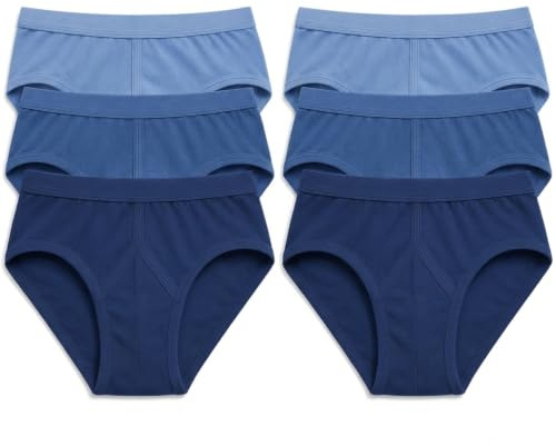 COSHAL® 3 & 6 Men's Y Front Brief Soft 100% Cotton Underpants Men Traditional Briefs Mens Multipack Comfortable Underwear (Pack 3 & 6) Y Front Brief