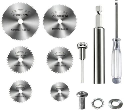Auravale 6 PCS Discos de Corte HSS para Dremel Madera Metal Plástico Cortar
