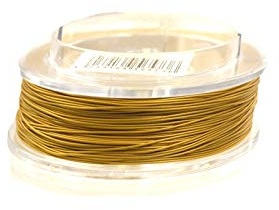 Creative-Beads Schmuckdraht Edelstahldraht, Stahlseil, 0,4mm, für Kette, Armband, nylon ummantelt hautverträglich reißfest, 10m Rolle metallic gold zum Schmuck selbst machen