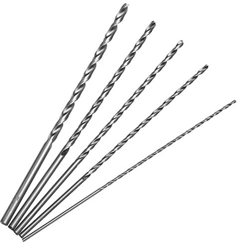 Spiralbohrer Set Extra Lange HSS Direkt Schaft Bohrer Bit 160mm 2-5mm Durchmesser