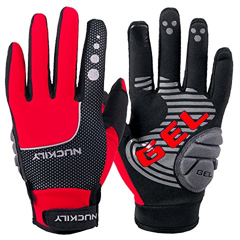 NUCKILY Winter Warme Handschuhe Touchscreen Winterhandschuhe Herren Damen Fahrradhandschuhe Sport Winddichte Handschuhe MTB Handschuhe zum Radfahren,Laufen,Fahren,Joggen