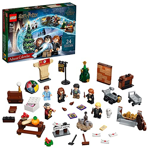 LEGO 76390 Harry Potter Adventskalender 2021, Weihnachtskalender, Kinder ab 7 Jahren mit 6 Minifiguren und Spielbrett