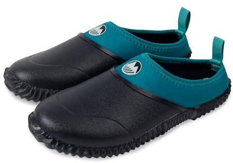 Lakeland Active Women's Appleby Backless Gardening Clogs with Neoprene Lining & Memory Foam Insole - Navy & Teal - 7 UK