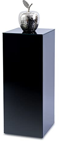freeroom24 blompelare, kolonn, dekorativ pelare, piedestal, glaskolonn Emilia av svart glas (20 x 20 x 50 cm)