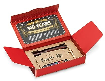 Kaweco EBONIT SPORT Füllhalter I Exklusiver Füllfederhalter für Tintenpatronen mit hochwertiger Feder inkl. Retro Faltbox und 10er Pack Tinenbox I Füller Länge 13cm I Federbreite: M (Medium)