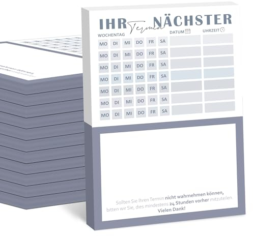 BIROYAL Terminzettel Praxis | 12 x Terminblock | ​Terminblöcke mit 600 Terminzetteln | DIN-A7 Terminzettel 7 Termine pro Zettel für Ärzte, Heilpraktiker, Physio, Massage, Studios, Kosmetik