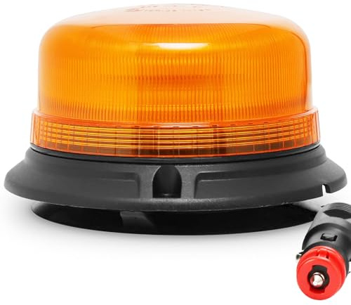 ETUKER 12V 24V Orange Rundumleuchte Magnet Blitzleuchte Gelbe 3x Blitzmuster KFZ Warnleucht Magnetisch Drehlicht Traktor LKW