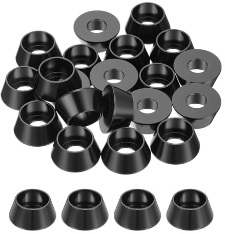 QUARKZMAN lot de 20 Rondelles en forme de cône M8 modèle de pièces (noir) | Rondelles de tête de goupille en aluminium anodisé pour vis RC/FPV/PC/Drone/Accessoires mécaniques