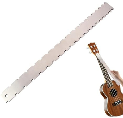 Shurzzesj Gitarrenhals-gekerbtes Lineal | 41,5 cm Gitarrenbauer-Reparaturwerkzeuge – Edelstahl-Geigenbauer-Werkzeuge, gekerbte Messgeräte, Halslineal für E-Gitarre