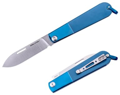 REALSTEEL Real Steel Real Barlow RB-3 Drop Point, Taschenmesser, blau