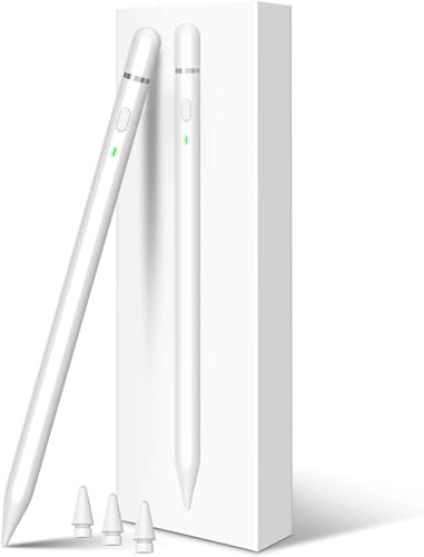 Pencil 2. Generation für iPad A16 2018–2026, 25Min Schnellladung & 13H Akkulaufzeit, Neigungsempfindlichkeit & Handflächenerkennung Pencil für iPad 11~6th, Min 5~7, Air 3~5/M2/M3/M4,Pro11''/12.9''/13