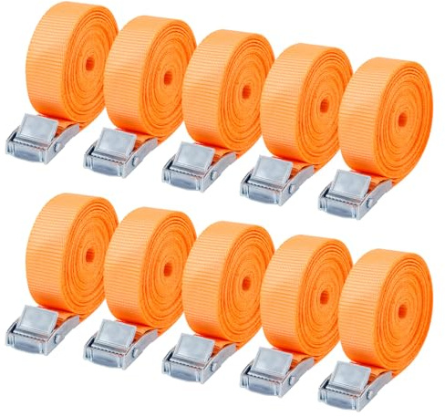 10 Piezas 2m Correas Tensoras Colocar,Correa de Amarre,Longitud Ajustable,con Cierre de Clip según,Correa de Fijación para Motos,Furgonetas,Bicicletas,Naranja,Coche,Portabicicletas