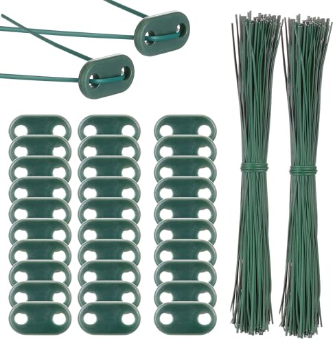 Sinmoe 30 Set Sichtschutz Befestigungskit Wetterfestes Befestigung Set inklusive 30 Befestigungsclips und 30 Befestigung Montage Plättchen Draht Kabelbinder für Garten Rasen(Grün)