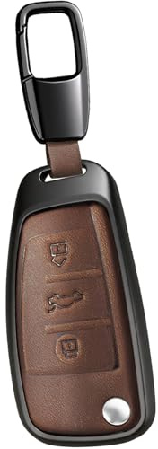PEICHI Autoschlüssel Hülle Kompatibel mit A1 A3 Q3 Q5 | Leder Schlüsselhülle,Für A4 A6 Q7 S3 R8 TT Schlüsselcover Schlüsselgehäuse 3 Tasten