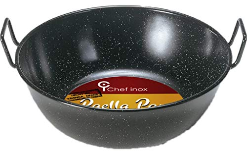 Garcima 5020003 – Padella Doppia Honda, con manici, smaltata 28 x 28 x 14 cm Nero
