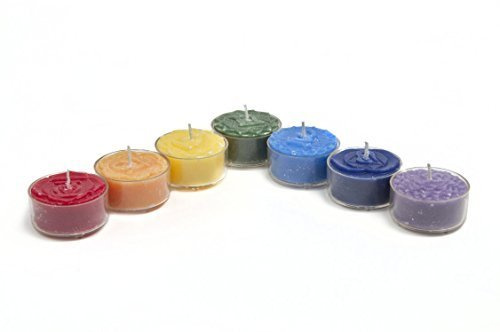 Set regalo di 7 candele profumate all'aroma curativo dell'arcobaleno chakra, in confezione regalo da qualcosa di diverso