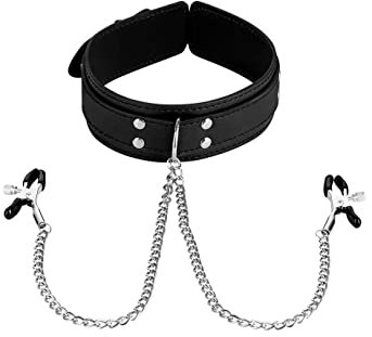 Cinta para el cuello con pinzas para los pezones