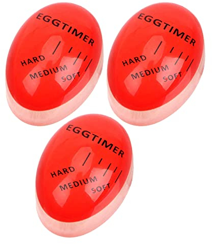 3 PCS x Colour Changing Egg Timer Heat Sensitive Egg Shaped Boiler Timer Egg Cooker Perfect Gadget Colour Changing Indicator For Soft Medium & Hard Boiled Eggs Durable Kitchen Aid Tool Gift & Home Use