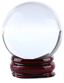 Bola de Cristal Transparente 80mm con Base, Decoración Elegante para Hogar Meditación o Fotografía Cristal Óptico