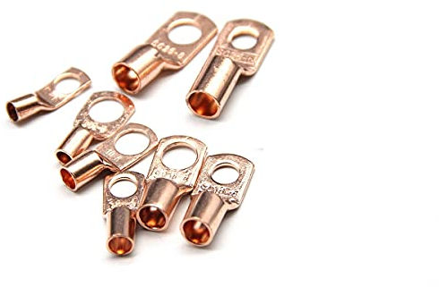 Kabelschuhe Set，Pvc Kabel-Verbinde 60/240/260 Stück Sortiment Auto Auto Kupferring Klemmenkabel Crimpverbinder BARE Kabelbatterie Klemmen Lötmittel Connectors Kit (Color : Golden 260PCS)