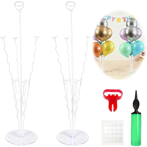 Tabelle Ballonständer Kit mit Ballonpumpe und Ballonknoter, 2pcs